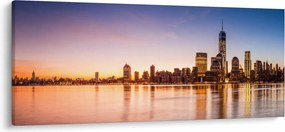 Tablou cu oraș în apus de soare (120x50 cm)
