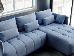 Colțar extensibil dumonde cu ladă de depozitare si sezut confortabil din spuma high-density, Malta Enjoy Blue II 235x185 cm