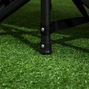 Outsunny Şezlong pliant de plajă cu buzunar lateral, suport pentru pahar și sac de transport, 68 x 190 x 48 cm, negru | Aosom Romania