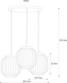 Lustră pe cablu Lucide 13435/03/31 GOSSE 3xE27/40W/230V porțelan