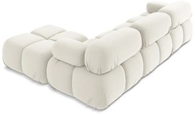 Colțar modular alb cu tapițerie din catifea Lokua – Makamii