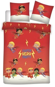 Superman Mini Friends Set de lenjerie DC Super Hero 140×200cm, 65×65 cm