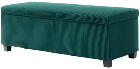 HOMCOM Banc de depozitare capăt de pat din catifea cotelată cu capac, pentru salon, cameră, intrare, 112 x 42 x 40 cm, verde | Aosom Romania