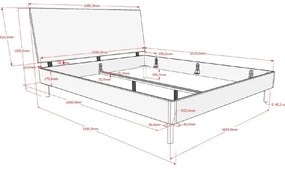 Pat Dublu Forrest Oak, 160x200 cm, din Lemn Masiv de Stejar, Natur – Vipack