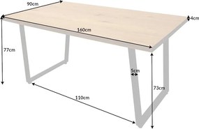 Masa design industrial vintage Loft 160cm, stejar
