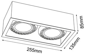Brosline 1274 - Spot CAGE 2xGU10/18W/230V alb