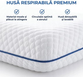 Perna ortopedica cervicala memory foam cu gel si ventilatie AERO-SAN Gel