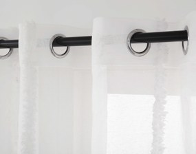 Draperie alba TASMA cu model 140x250 cm Agatat: Inele metalice