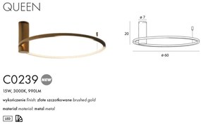 Lustra LED aplicata design circular Queen 60cm