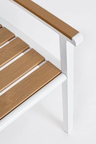 Bancă din aluminiu, alb, 123x59x86 cm, Isak Yes