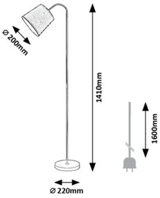 Lampadar design modern Godric negru, gri