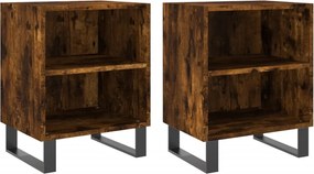vidaXL Noptiere, 2 buc., stejar fumuriu, 40x30x50 cm, lemn compozit
