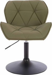 HR111N Scaun Khaki Piele Ecologica Premium Soft cu Bază Neagră