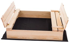 Sandpit cu bănci 120cm + capac + agrotextil SUN