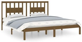 3104086 vidaXL Cadru de pat, maro miere, 200x200 cm, lemn masiv de pin