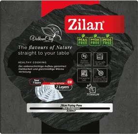 Tigaie Zilan ZLN0927, Diametru 28 cm, 7 straturi de material, Compatibil cuptor pana la 280 C, Compatibil masina de spalat vase