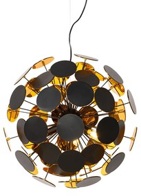Lampă pendantă de design neagră și aurie - Cerchio
