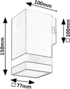 Aplica LED CCT perete exterior IP65 Urfa Line antracit
