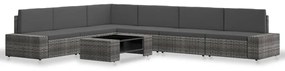 3054608 vidaXL Set mobilier de grădină, 7 piese, gri, poliratan