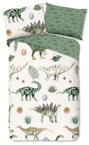 Lenjerie de pat pentru copii verde-bej din bumbac pentru pat de o persoană 140x200 cm Gabi – Good Morning