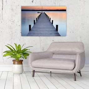 Tablou - Ponton de la Lacul Starnberger, Bavaria, Germania (90x60 cm)