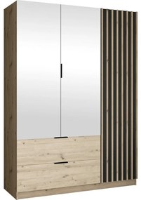 Dulap cu oglindă VISTA 150x215 cm, stejar artisan/grafit