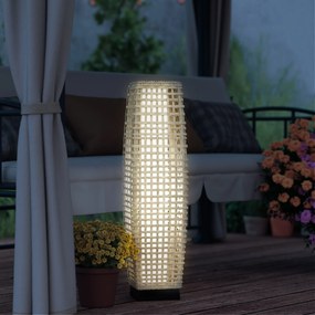 Outsunny Lampă solară de grădină din ratan sintetic cu LED și pornire/oprire automată 21x21x78 cm Natural | Aosom Romania