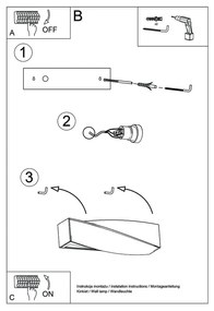 Aplică din ceramică Sollux Taurus, negru