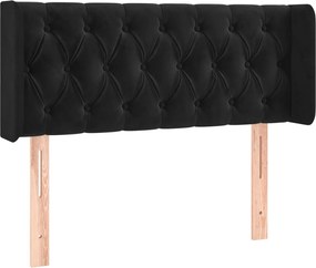 vidaXL Tăblie de pat cu aripioare negru 93x16x78/88 cm catifea