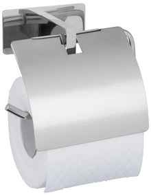 Suport pentru hârtie igienică argintiu lucios autoadeziv din oțel inoxidabil Genova – Wenko