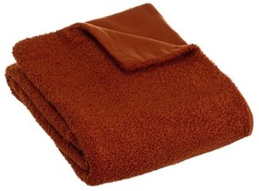 Pătură cărămizie din sherpa 130x160 cm Sherpa Bouclé – Casa Selección