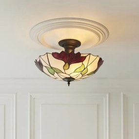 Endon 111896 - Lustră de tavan aplicată Tiffany BOTANICA, 3 x E27, 10 W, 230 V, diametru 45 cm