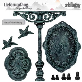 STILISTA Baie pentru păsări din fontă, 45 x 35 cm, verde ant