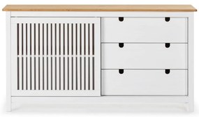 Comodă din lemn Marckeric Bruna, alb