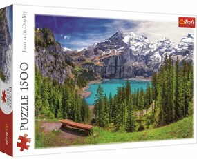 Puzzle Trefl Lacul Oeschinen, Alpi 1500 bucăți
