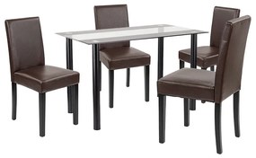 Set de masă Karin 4+1 negru-maro