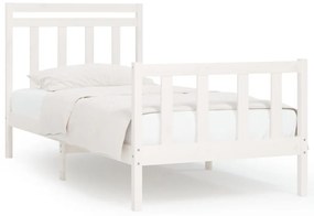 3107014 vidaXL Cadru de pat, alb, 90x200 cm, lemn masiv de pin