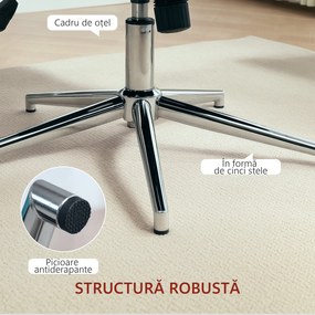 HOMCOM Fotoliu Rotativ din Catifea, Fotoliu Tapițat cu Cotiere, Funcție de Balansare și Înălțime Reglabilă, pentru Living, Gri Închis | Aosom Romania