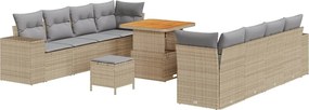 vidaXL Set de canapele pentru grădină 11 pcs Beige și gri deschis