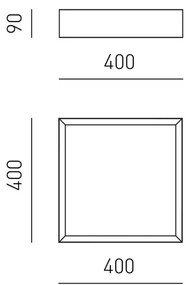 Plafoniera LED AOI 40x40cm, alb sau negru