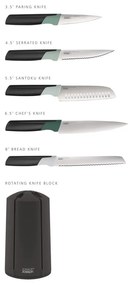 Set de cuțite cu suport rotativ din oțel inoxidabil 5 buc. Elevate – Joseph Joseph