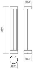 Redo 90366 - Lampă LED de exterior ZEUS LED/11,5W/230V 3000K 75 cm IP54 maro