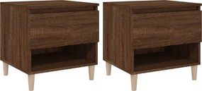 vidaXL Noptieră, 2 buc., stejar maro, 50x46x50 cm, lemn prelucrat