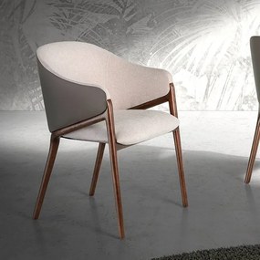 Scaun cu brate tapitat design italian Nogal