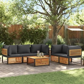 vidaXL Set de canapele grădină cu perne, 6 piese, lemn masiv acacia