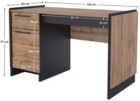 Masă PC Actualmente (stejar wotan + negru) . 1116221