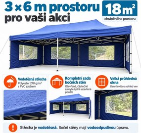 Cort de petrecere în grădină 3 x 6 PROFI - foarfecă-albastru