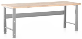 Masa de atelier reglabila in inaltime cu placa frontala 200 x 80 cm, gri - ral 7038