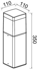 Stalp iluminat exterior IP65 CHICAGO gri H-35cm, MA-8846