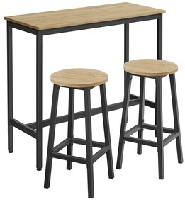 Set de dining 1+2, masa de bar 100x40 cm si scaune de bar TAYLOR SONOMA